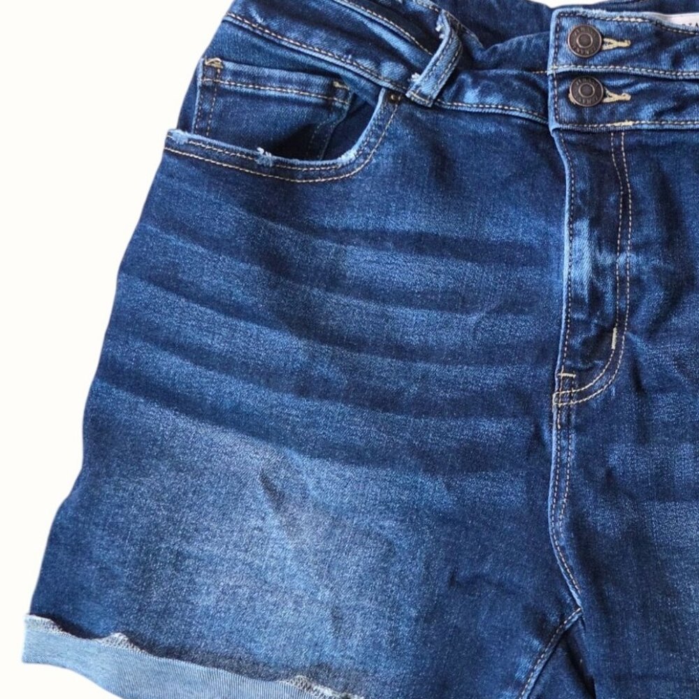 Zenana Womens Denim Shorts XL High Waist Casual Summer Cutoffs Blue Jean Shorts - Picture 4 of 8
